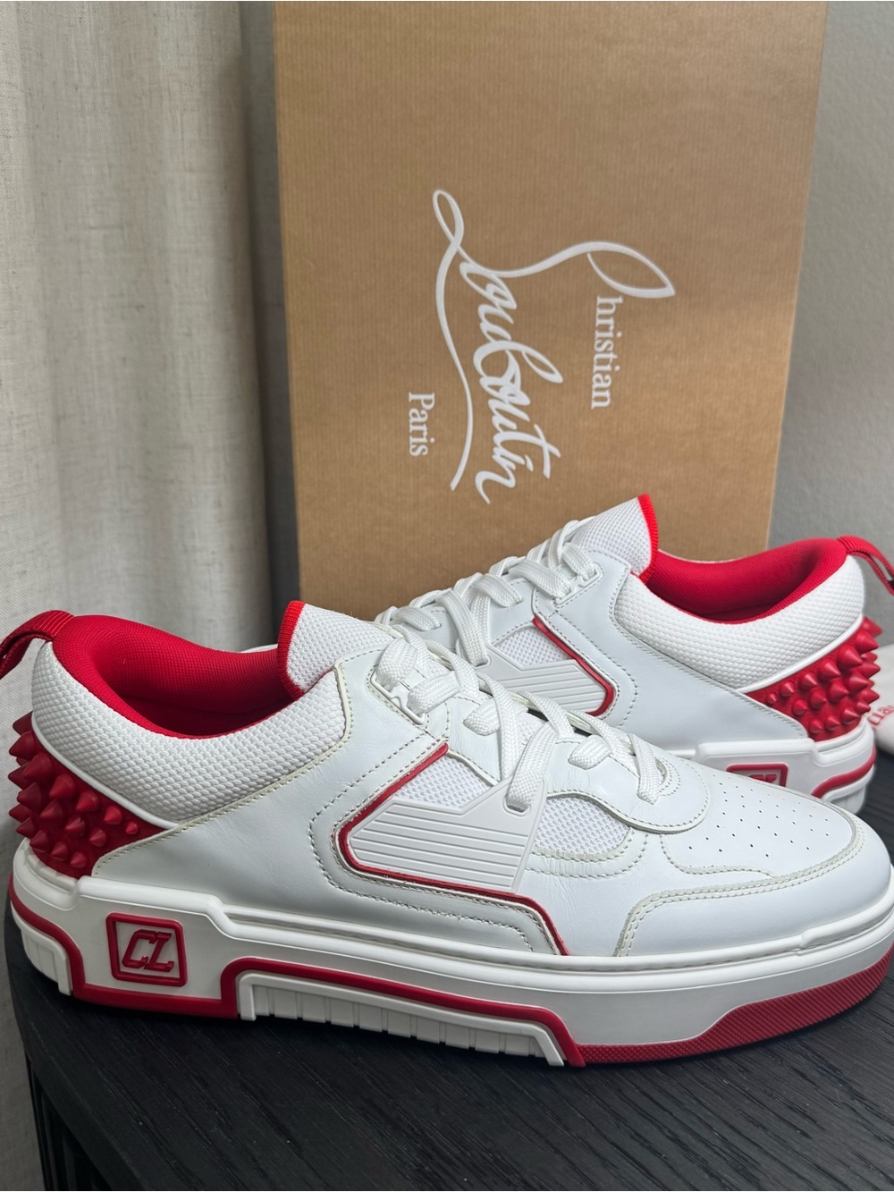 Christian Louboutin Astroloubi Mixed Media Sneakers White